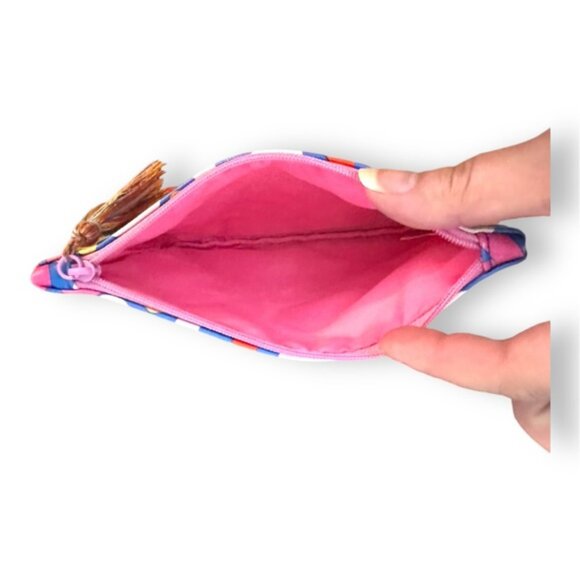 Bright Colored Small Zip Up Tassled Mini Bag - Picture 3 of 3